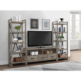 Bainbridge Weathered Gray Rustic Melamine Board Wood Bookcase with Open 5 Storage Shelves - Ella Furniture