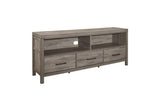 Bainbridge Gray Transitional Melamine Laminate Weathered Gray Wood Storage TV Stand - Ella Furniture