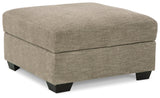 Creswell Stone Chenille Ottoman With Storage - Ella Furniture