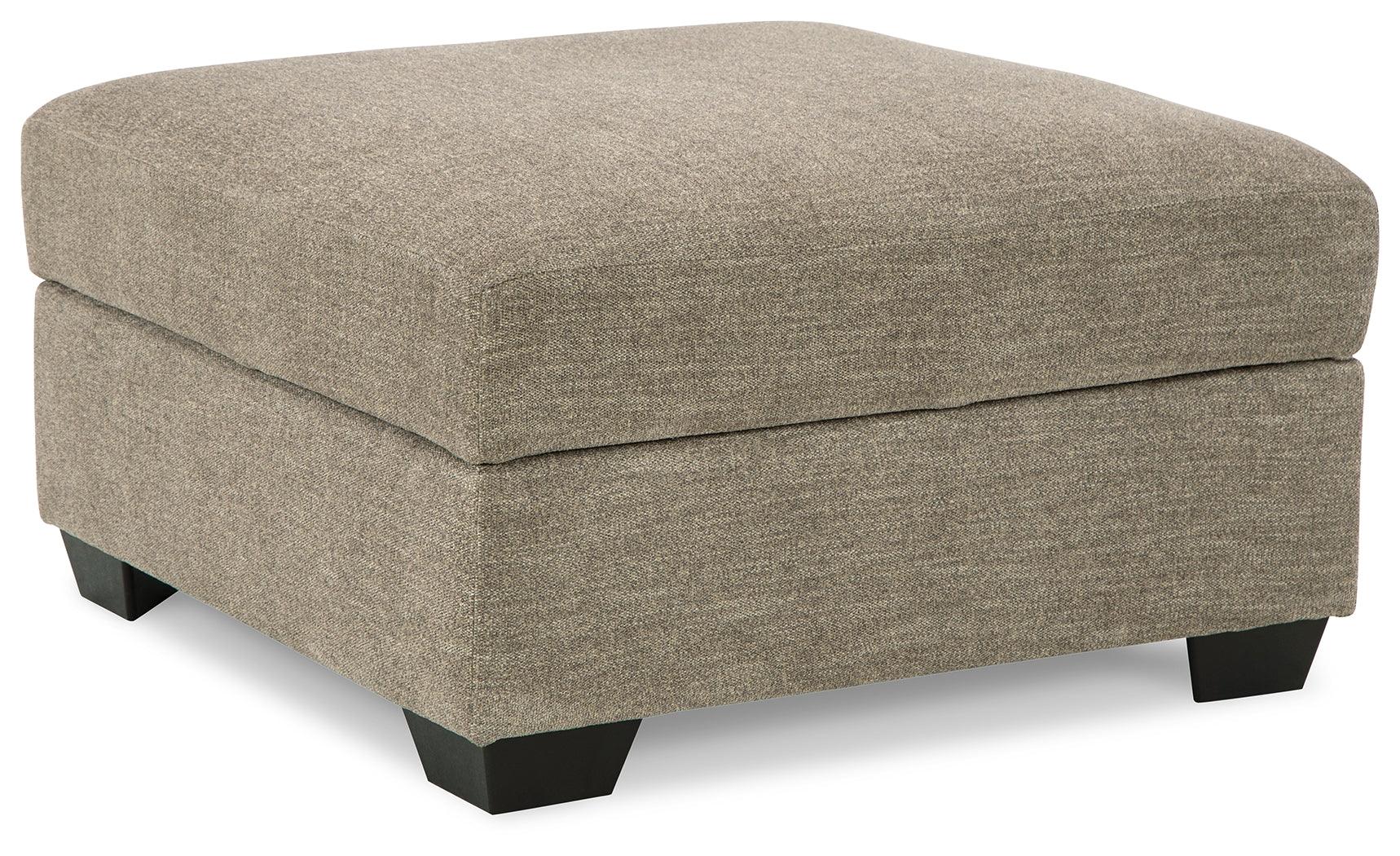 Creswell Stone Chenille Ottoman With Storage - Ella Furniture