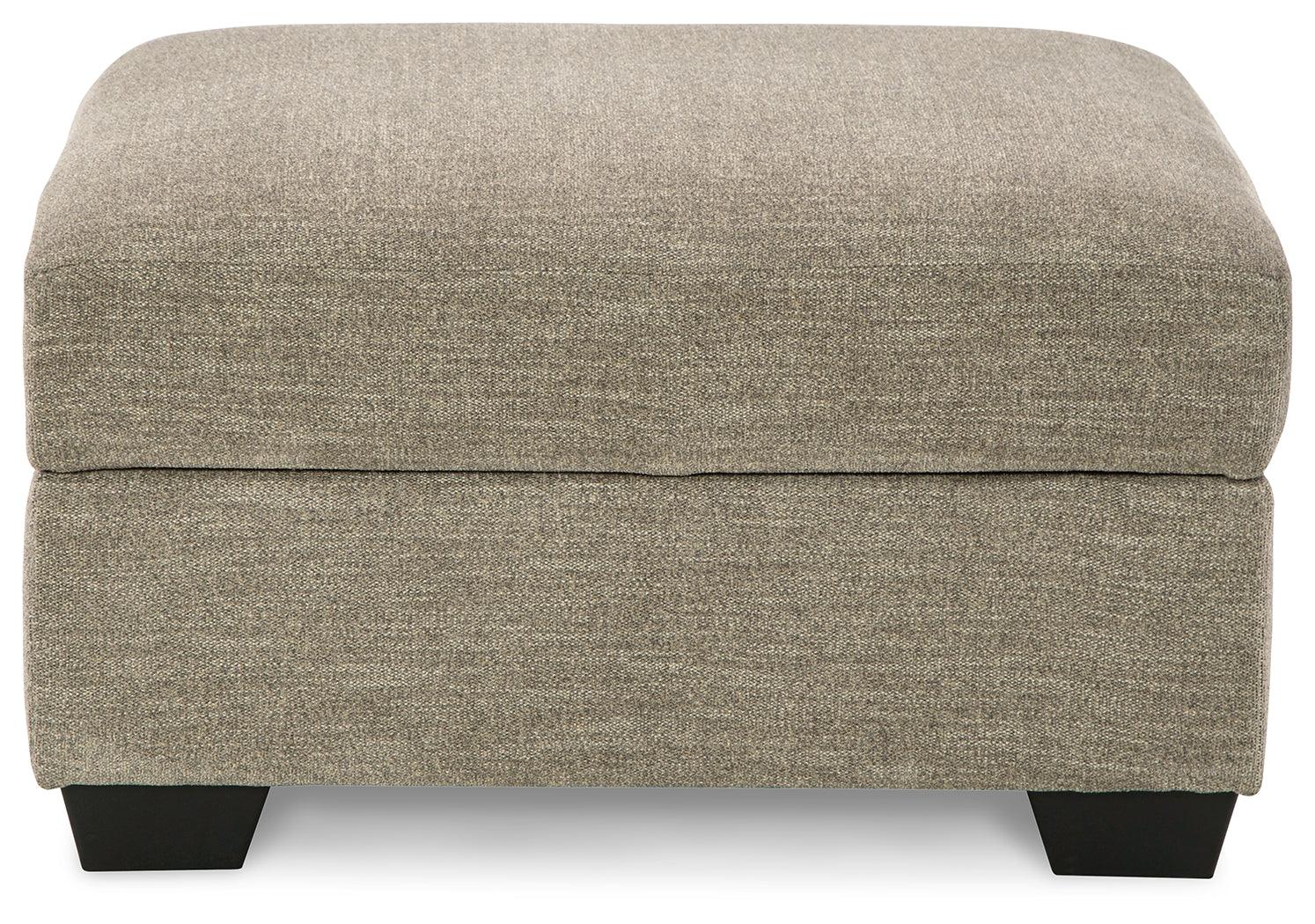 Creswell Stone Chenille Ottoman With Storage - Ella Furniture