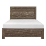 Corbin Rustic Brown Embossed Faux-wood Veneer, Wood And Engineered Wood Full Bed In A Box - Ella Furniture