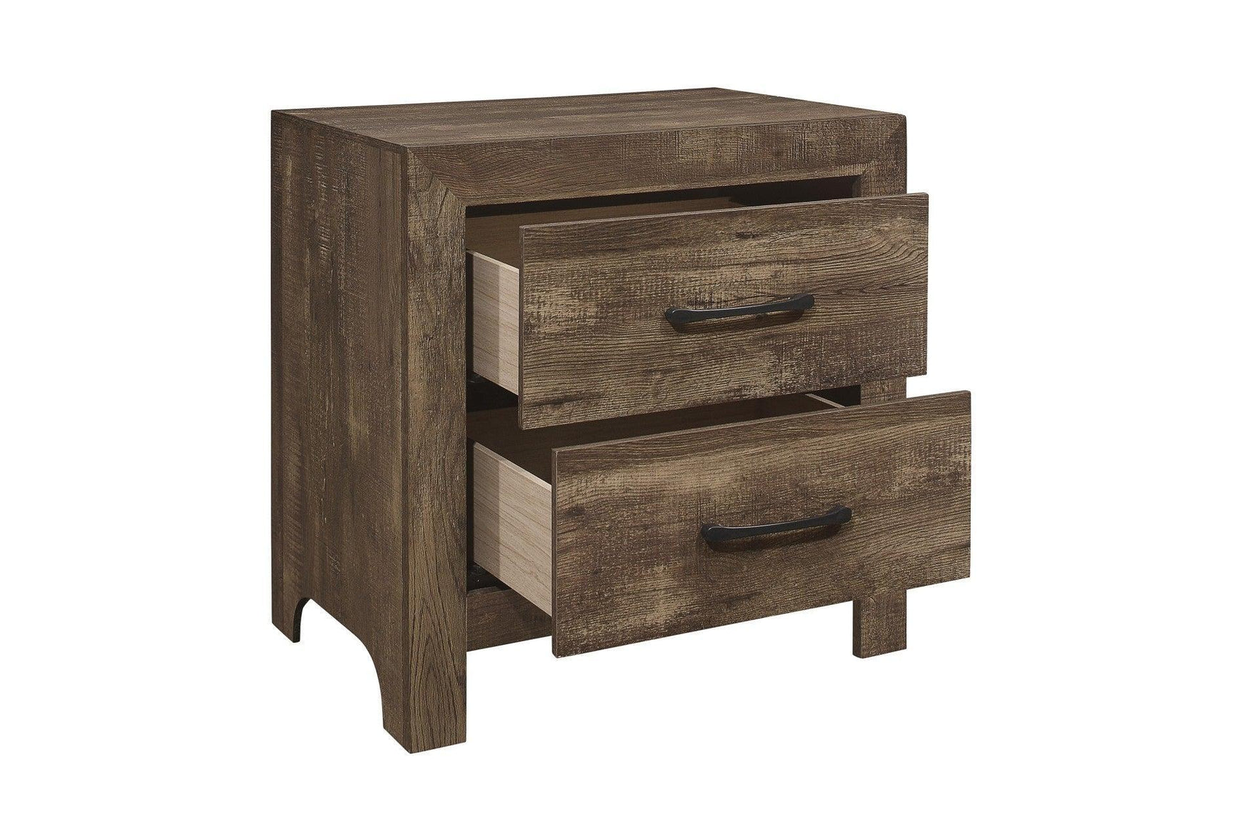 Corbin Rustic Brown Modern Contemporary Faux Wood And Veneers Panel Bedroom Set - Ella Furniture