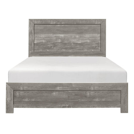 Corbin Gray Finish Contemporary Faux Wood Veneer, Wood And Engineered Wood Youth Queen Bed - Ella Furniture