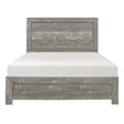 Corbin Gray Modern Rustic Faux Wood Veneer Wood And Engineered Wood Queen Panel Bed In A Box - Ella Furniture