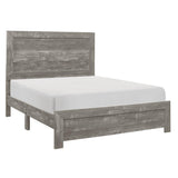 Corbin Gray Modern Rustic Faux Wood Veneer Wood And Engineered Wood Queen Panel Bed In A Box - Ella Furniture