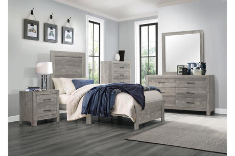 Corbin Gray Modern Contemporary Faux Wood And Veneers Panel Bedroom Set - Ella Furniture