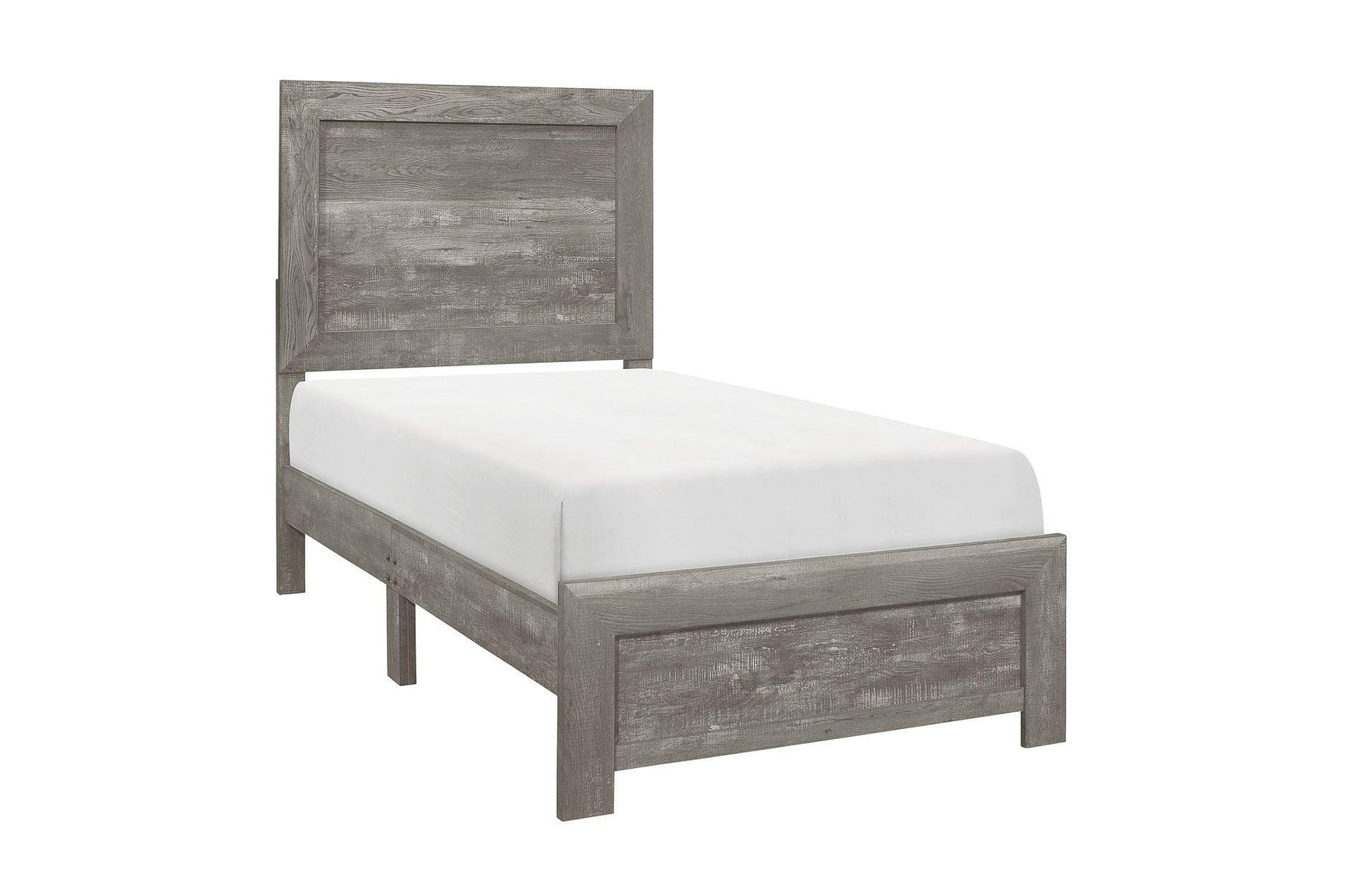 Corbin Gray Modern Contemporary Faux Wood And Veneers Youth Panel Bedroom Set - Ella Furniture