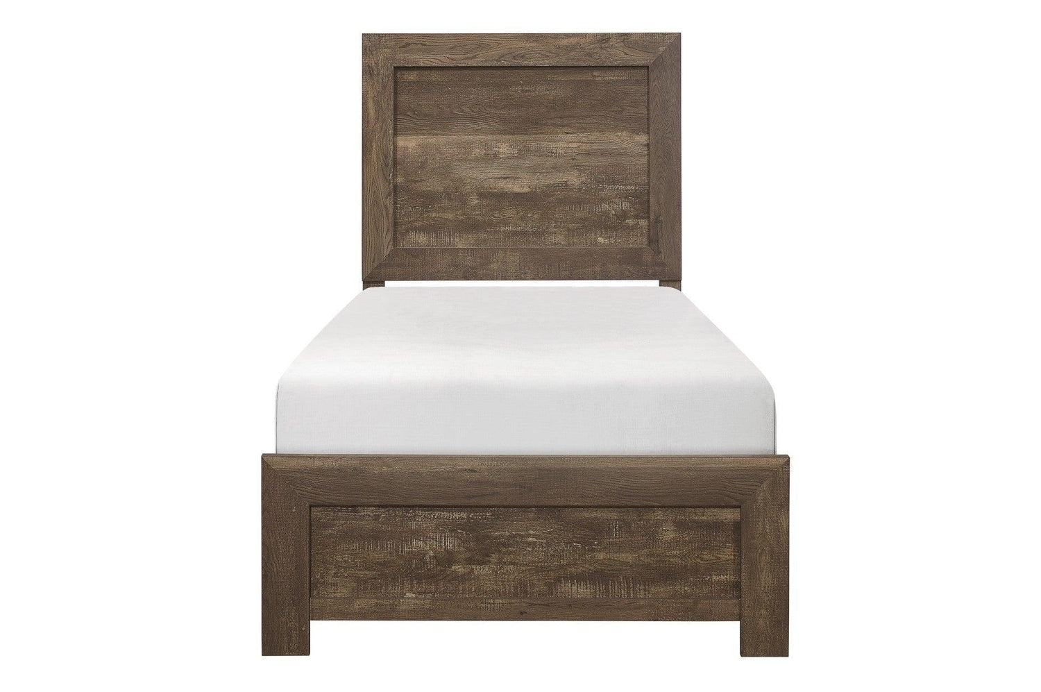 Corbin Rustic Brown Modern Contemporary Solid Wodd Youth Panel Bedroom Set - Ella Furniture