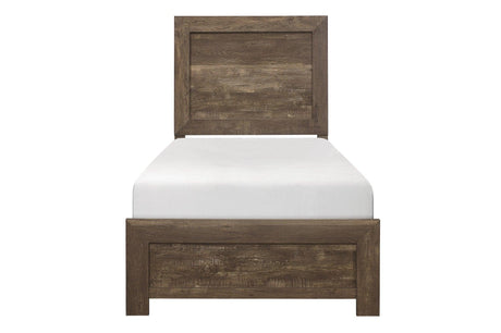 Corbin Rustic Brown Modern Contemporary Solid Wodd Youth Panel Bedroom Set - Ella Furniture