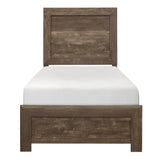 Corbin Rustic Brown Embossed Faux Wood Veneer, Wood And Engineered Wood Youth Twin Bed In A Box - Ella Furniture