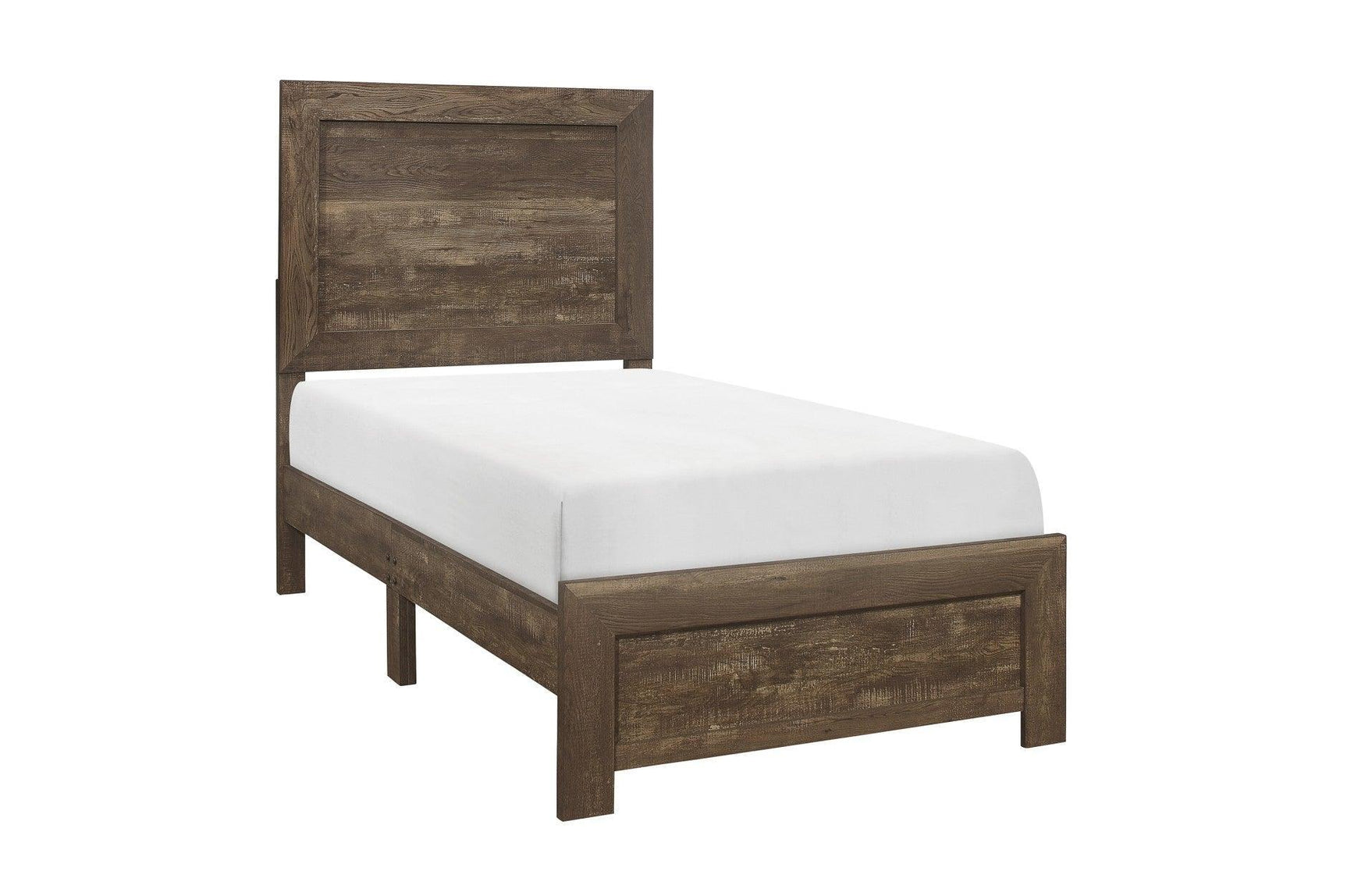 Corbin Rustic Brown Modern Contemporary Faux Wood And Veneers Panel Bedroom Set - Ella Furniture
