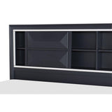 Rosemont Midnight Blue Okume Veneer Wood And Engineered Wood Bookcase Queen Storage Platform Bed - Ella Furniture