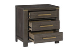 Scarlett Brownish Gray Modern Contemporary Solid Wood Fabric Upholstered Panel Bedroom Set - Ella Furniture