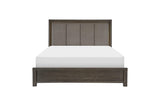 Scarlett Brownish Gray Modern Contemporary Solid Wood Fabric Upholstered Panel Bedroom Set - Ella Furniture