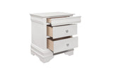 Lana White Contemporary Solid Wood Faux Leather Upholstered Tufted Youth LED Panel Bedroom Set - Ella Furniture
