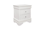 Lana White Contemporary Solid Wood Faux Leather Upholstered Tufted Youth LED Panel Bedroom Set - Ella Furniture