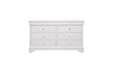 Lana White Contemporary Solid Wood Faux Leather Upholstered Tufted Youth LED Panel Bedroom Set - Ella Furniture