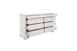 Lana White Contemporary Solid Wood Faux Leather Upholstered Tufted Youth LED Panel Bedroom Set - Ella Furniture
