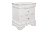 Lana White Modern Contemporary Solid Wood Faux Leather Upholstered Tufted LED Panel Bedroom Set - Ella Furniture