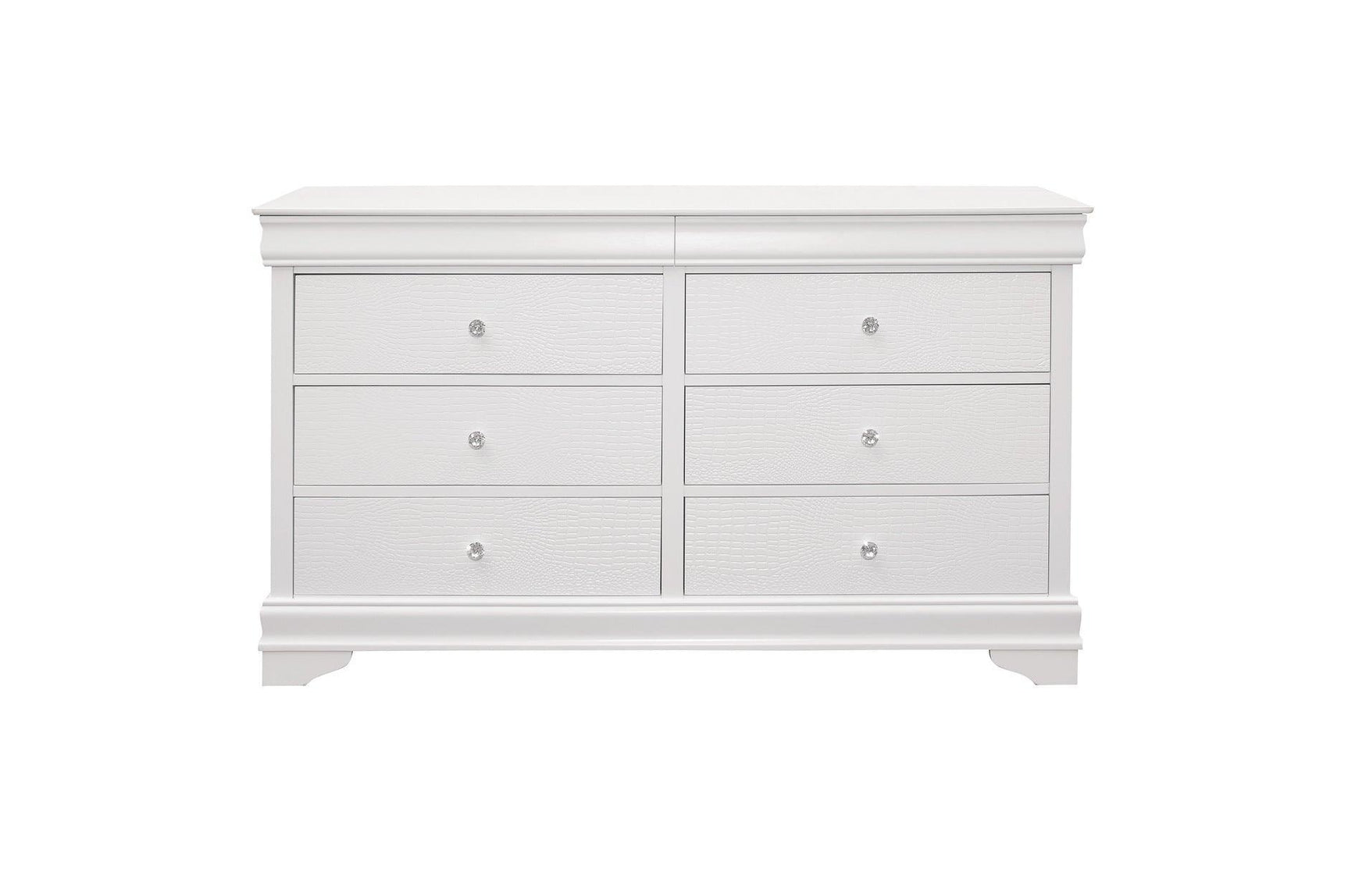 Lana White Modern Contemporary Solid Wood Faux Leather Upholstered Tufted LED Panel Bedroom Set - Ella Furniture