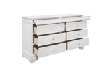 Lana White Modern Contemporary Solid Wood Faux Leather Upholstered Tufted LED Panel Bedroom Set - Ella Furniture