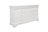 Lana White Modern Contemporary Solid Wood Faux Leather Upholstered Tufted LED Panel Bedroom Set - Ella Furniture