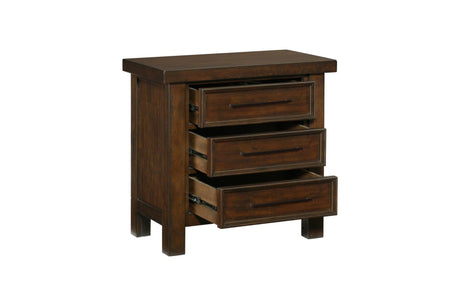 Logandale Brown Modern Transitional Solid Wood Sleigh Bedroom Set - Ella Furniture