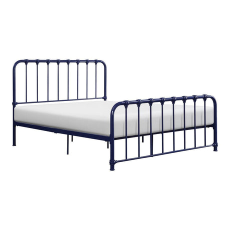 Bethany Blue Modern Contemporary Traditional Metal Frame Full Platform Bed Ships In One Box - Ella Furniture
