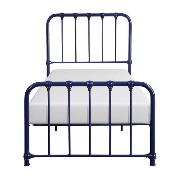 Bethany Blue Modern Contemporary Traditional Metal Frame Twin Platform Bed In A Box - Ella Furniture