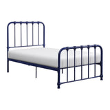 Bethany Blue Modern Contemporary Traditional Metal Frame Twin Platform Bed In A Box - Ella Furniture