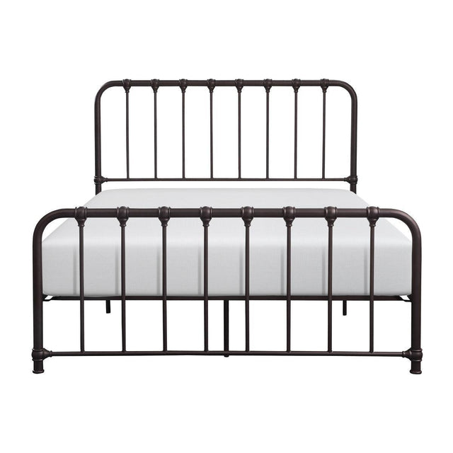 Bethany Dark Bronze Modern Contemporary Traditional Metal Frame Queen Platform Bed Ships In One Box - Ella Furniture