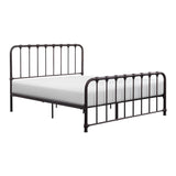 Bethany Dark Bronze Modern Contemporary Traditional Metal Frame Queen Platform Bed Ships In One Box - Ella Furniture