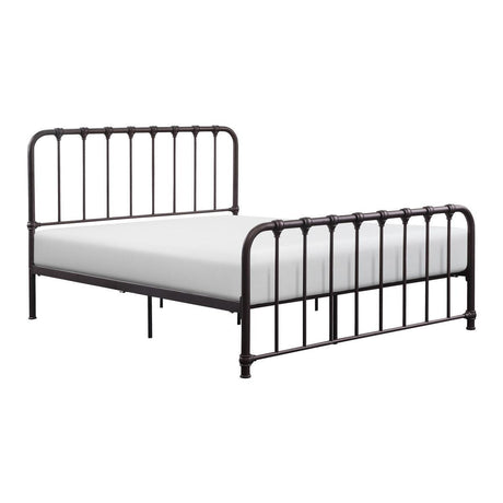 Bethany Dark Bronze Modern Contemporary Traditional Metal Frame Queen Platform Bed Ships In One Box - Ella Furniture