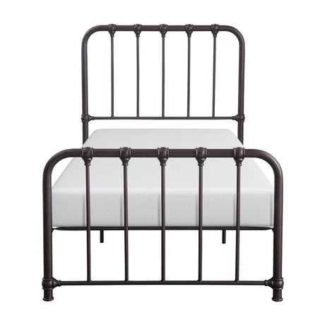 Bethany Dark Bronze Modern Contemporary Traditional Metal Frame Twin Platform Bed Ships In One Box - Ella Furniture