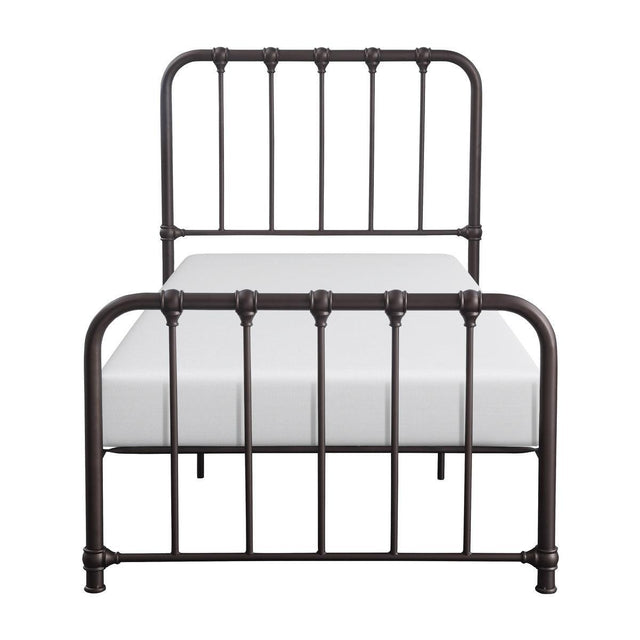 Bethany Dark Bronze Modern Contemporary Traditional Metal Frame Twin Platform Bed Ships In One Box - Ella Furniture