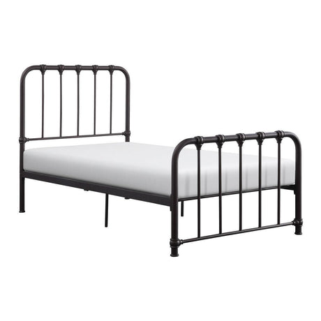 Bethany Dark Bronze Modern Contemporary Traditional Metal Frame Twin Platform Bed Ships In One Box - Ella Furniture