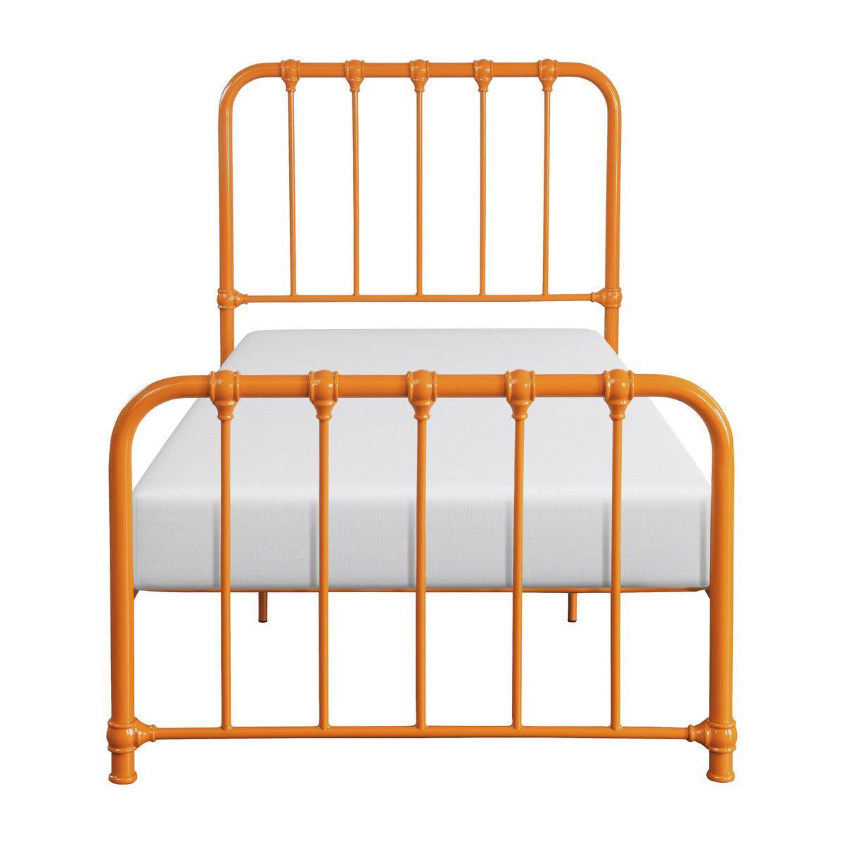 Bethany Orange Modern Contemporary Traditional Metal Frame Twin Platform Bed Ships In One Box - Ella Furniture