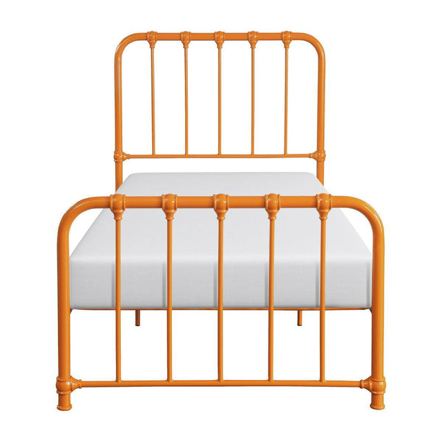 Bethany Orange Modern Contemporary Traditional Metal Frame Twin Platform Bed Ships In One Box - Ella Furniture
