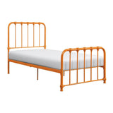 Bethany Orange Modern Contemporary Traditional Metal Frame Twin Platform Bed Ships In One Box - Ella Furniture