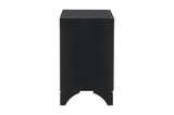 Salon Black Modern Contemporary Solid Wood Faux Leather Upholstered Tufted LED Panel Bedroom Set - Ella Furniture