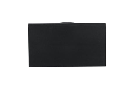 Salon Black Modern Contemporary Solid Wood Faux Leather Upholstered Tufted LED Panel Bedroom Set - Ella Furniture