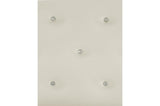 Salon White Modern Contemporary Solid Wood Faux Leather Upholstered Tufted LED Panel Bedroom Set - Ella Furniture