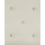 Salon Pearl White Wood And Engineered Wood Faux Leather Upholstered Tufted LED Queen Panel Bed - Ella Furniture