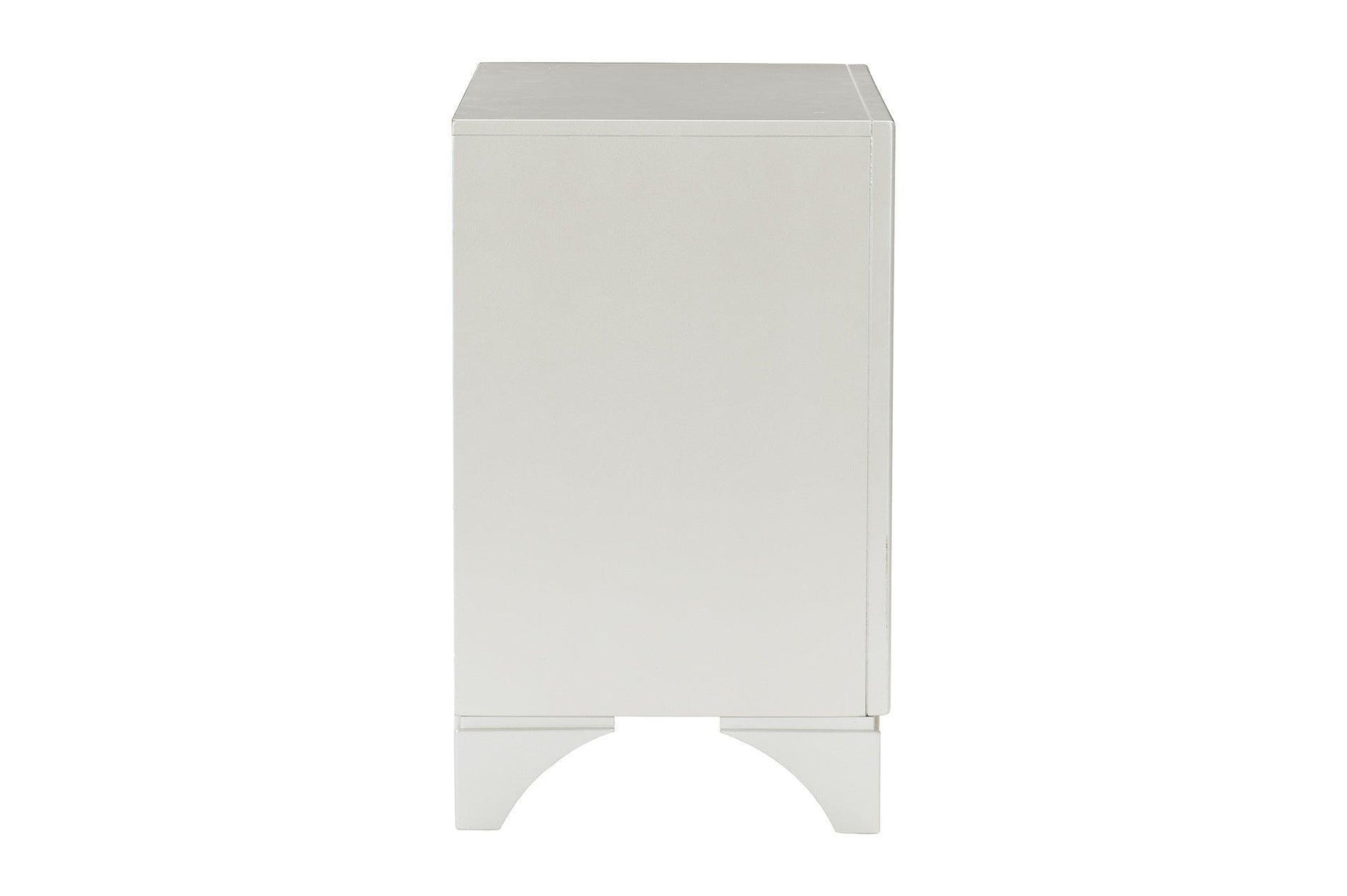 Salon White Modern Contemporary Solid Wood Faux Leather Upholstered Tufted LED Panel Bedroom Set - Ella Furniture
