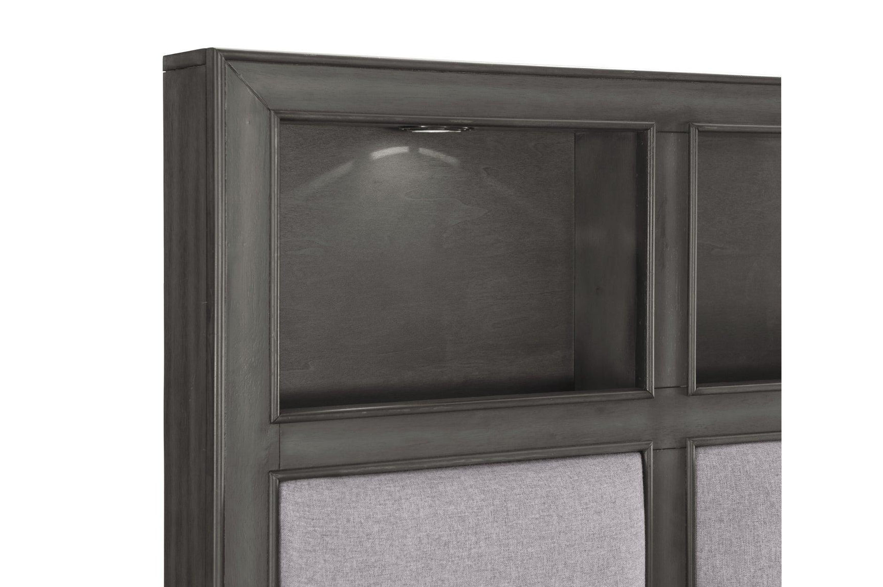 Wittenberry Gray Modern Contemporary Solid Wood Fabric Upholstered Storage Bedroom Set - Ella Furniture