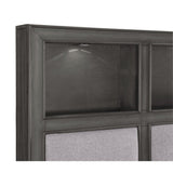 Wittenberry Gray Wood, Engineered Wood Fabric Polyester Upholstered LED Storage King Platform Bed - Ella Furniture