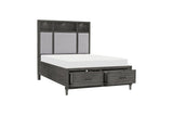 Wittenberry Gray Modern Contemporary Solid Wood Fabric Upholstered Storage Bedroom Set - Ella Furniture