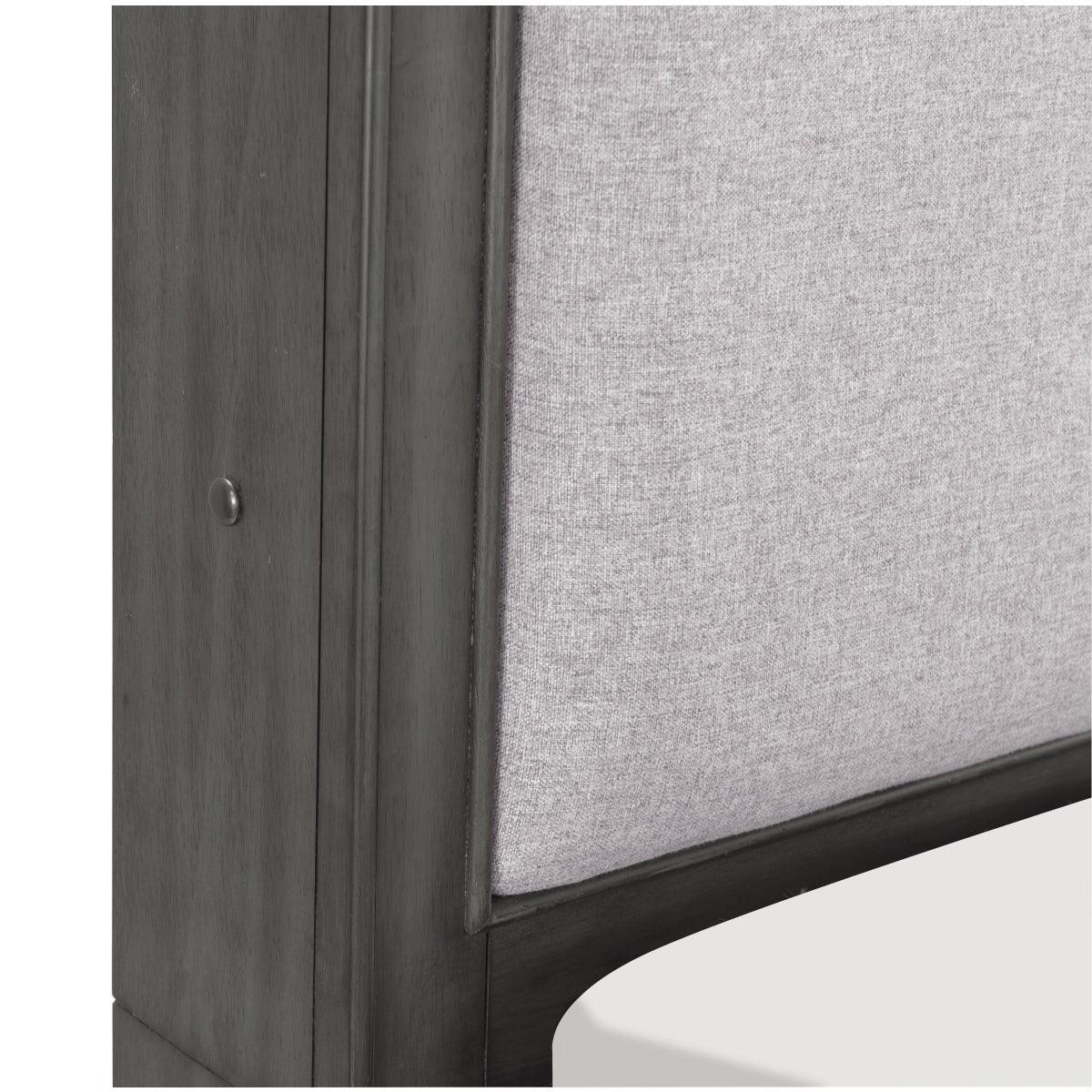 Wittenberry Gray Transitional Engineered Wood Fabric Upholstered LED Storage Queen Platform Bed - Ella Furniture