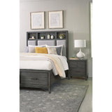 Wittenberry Gray Transitional Engineered Wood Fabric Upholstered LED Storage Queen Platform Bed - Ella Furniture